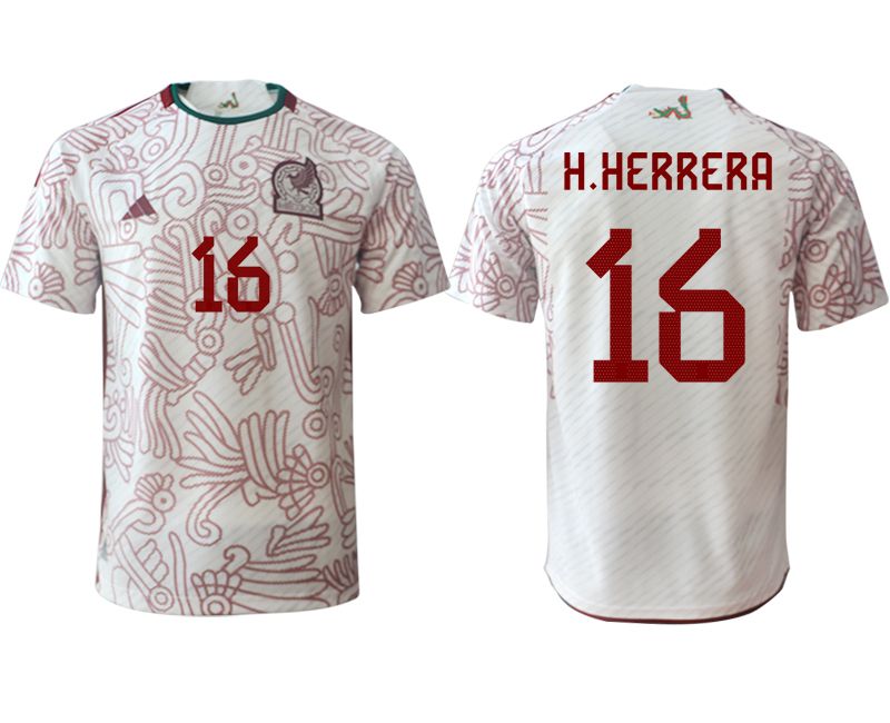 Men 2022 World Cup National Team Mexico away aaa version white #16 Soccer Jerseys->italy jersey->Soccer Country Jersey
